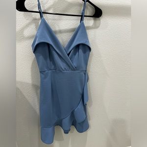 Lucy in the sky teal ruffle wrap dress